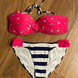 NWT Old Navy Set Bandeau Bikini Top Large matching Bikini Bottoms Medium